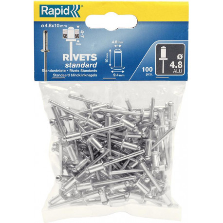 Rivets Standard Ř 48 x 10 mm 100 Unités Rapid
