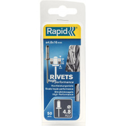 Rivets Universal Ř 48 x 16mm incl. Foret 50 Unités Blister Rapid