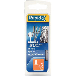 Rivet aveugle, aluminium Ř 4 x 18 mm + Foret 40 Unités Blister Rapid