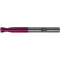 Foret à pointer CN en carbure monobloc, à queue cylindrique, 145°, surface à revêtement TiAIN, Ø h6 : 12 mm, Long. de goujure 30 mm, Long. totale 102 mm