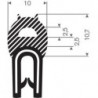 Protection flexible des bords noir avec mousse10-30mm 10x19mm 50m