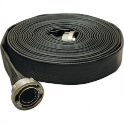 Tuyau plat polyvalent Syntex universel noir, caoutchouté C/52 m. raccord 15m OSW