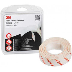 Ruban Boucles et Crochets 2 x 25 mm x 1,25 m blanc (Par 4)