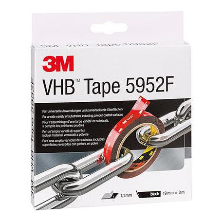 VHB Ruban adhésif double face 5952F noir 19 mm x 33 m 3M (Par 4)