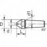 Poinçon à centre creux E933/2 pour centres de tour 14mm CONZELLA