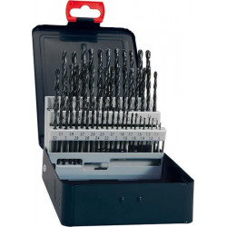 Set Foret hélicoidal DIN338 HSS forgés Typ RN 10-105mm + Foret de forage FORTIS (Par 5)