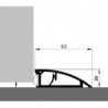 Rail d'arręt de porte AKW Alu si 63 x 20 x 1800mm
