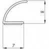 Joint porte 25m - Joint en V auto-adhésif- 1024T transparent - 7mm x H 8mm Silicone