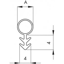 Joint porte 25m forme 104 f. 3mm Ř 6mm Silicone