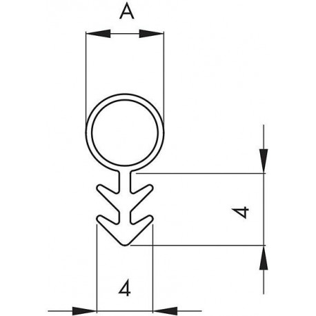 Joint porte 25m forme 104 f. 3mm Ř 6mm Silicone