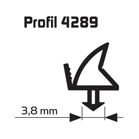 Joint de feuillure d'ouvrant noir Profil 25m 4289 pour fenętres et portes en plastique