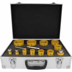 Set scie trépan 14 Unités HSS-En coffret