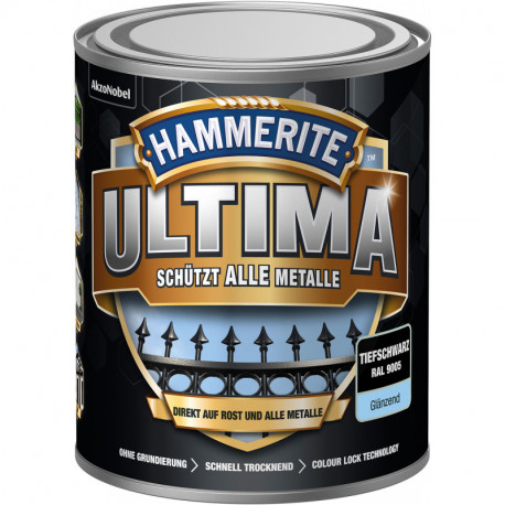 Laque de protection des métaux matt Ultima (WB) 750 ml noir profond (Par 3)