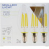 Ampoule LED 4W (40W) 220-240V E14 470lm 2700k 10.000h 3x