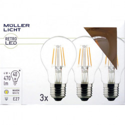 Ampoule LED 4W (40W) 220-240V E14 470lm 2700k 10.000h 3x