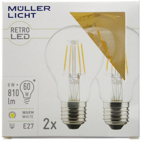 Ampoule LED E27 de 2er SET Globe de 806lm