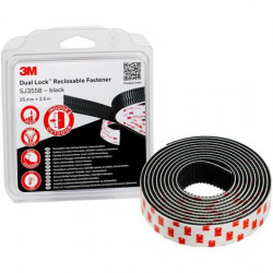 Système Ouvrable et Refermable Dual Lock SJ355B noir 25mmX2.5m 3M (Par 4)