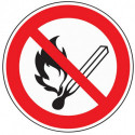 Symbole d’interdiction ASR A1.3/DIN EN ISO 7010 lumière/feu interdits plastique