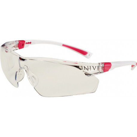 Lunettes de protection 506 UP EN 166, EN 170 branches blanc rose, verres transparents polycarbonate UNIVET