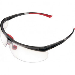 Lunettes de protection Adaptec EN 166-1FT branches noires/rouges, verres transp.