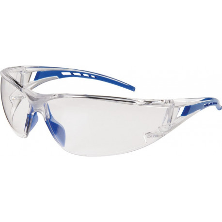 Lunettes de protection Falcon 2 EN 166 branches bleues, verres transparents polycarbonate