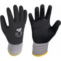 Gant Hit Flex V taille 10 noir tissu supp.3 fils gris ac mousse nitrile EN 388 c (Par 12)