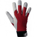 Gant Griffy taille 8 rouge/couleurs naturelles cuir nappa de chèvre/Interlock EN 388 catégorie EPI II sur carte LS LEIPOLD+DöhLE