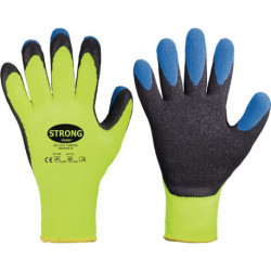 Gant Forster taille 9 néon-jaune/bleu EN 388, EN 511 catégorie EPI II polyester avec latex STRONGHAND (Par 12)
