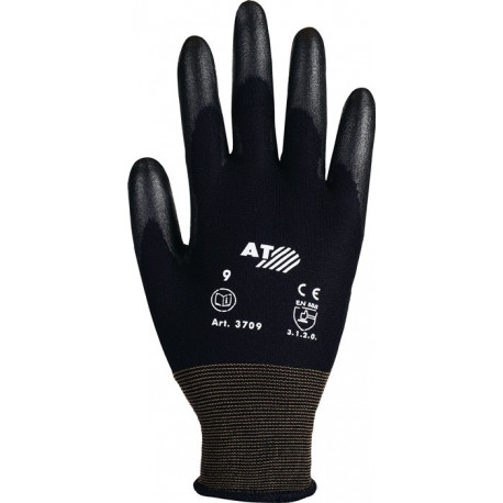 Gant taille 9 noir polyamide avec polyuréthane souple polyamide avec polyuréthan (Par 12)