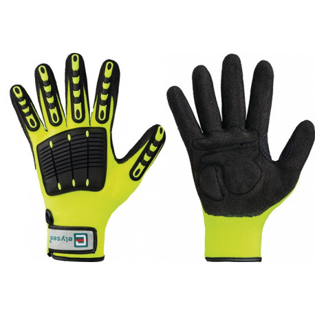 Gant Resistant taille 11 jaune vif/noir EN 388 catégorie EPI II fibre synthétiqu