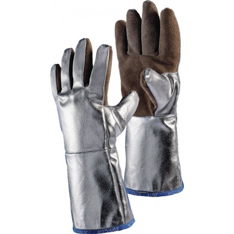 Gant de protection thermique 5 doigts taille univers. nature/argent cuir de séba
