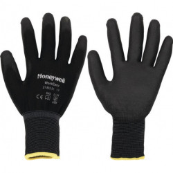 Gant Workeasy Black PU taille 8 noir EN 388 catégorie EPI II polyester avec polyuréthane HONEYWELL (Par 100)