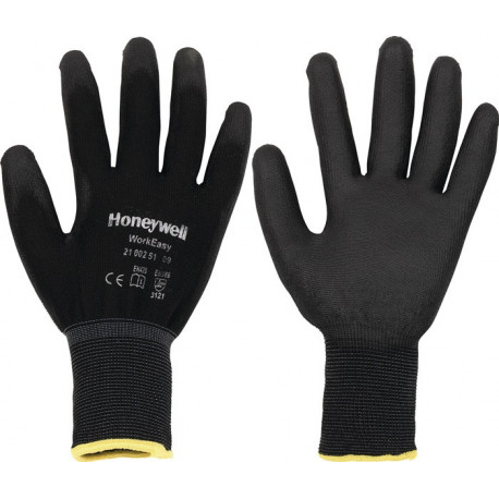 Gant Workeasy Black PU taille 8 noir EN 388 catégorie EPI II polyester avec polyuréthane HONEYWELL (Par 100)