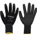 Gant Workeasy Black PU taille 10 noir EN 388 catégorie EPI II polyester avec pol (Par 100)