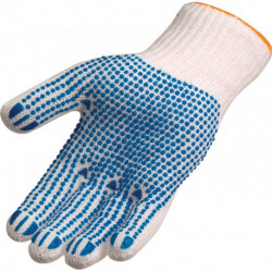 Gant taille 9/10 blanc/bleu EN 388 catégorie EPI II polyester/coton AT (Par 12)