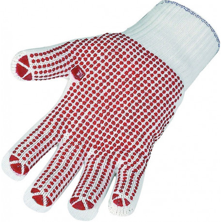 Gant taille 9 rouge EN 388 catégorie EPI II coton (intérieur)/Polyamide (extérieur) ASATEX (Par 12)