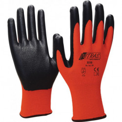 Gant Nitril Foam taille 9 rouge/noir polyamide avec mousse de nitrile II NITRAS (Par 12)