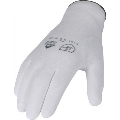 Gant taille 8 blanc EN 388 catégorie EPI II nylon avec polyuréthane ASATEX (Par 12)
