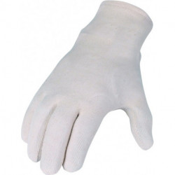 Gant taille 10 blanc nature tricot en coton catégorie EPI I AT (Par 12)