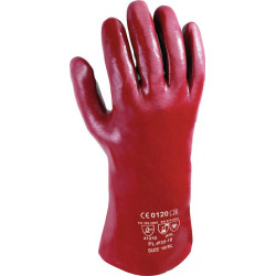 Gant de protection chimique Pirat taille 10 rouge brun EN 388, EN 374 catégorie III ASATEX (Par 12)