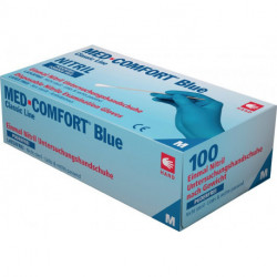 Gant jetable Med Comfort Blue taille L bleu nitrile EN 374 EN 455 catégorie EPI