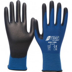 Gant Nitras Skin taille XL (9) bleu/noir EN 388 catégorie EPI II nylon avec polyuréthane NITRAS (Par 12)