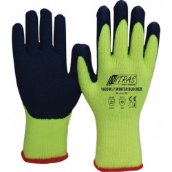 Gant de protection contre le froid Winter Blocker taille 9 jaune/bleu EN 388, EN 511 catégorie EPI II tissu à boucles en coton NITRAS (Par 12)