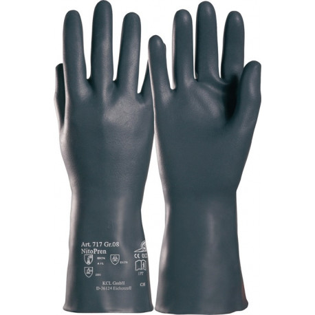 Gant de protection chimique Nitopren 717 taille 9 gris foncé EN 388, EN 374 catégorie III HONEYWELL (Par 10)