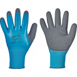 Gant Aqua Guard taille 8 bleu EN 388 catégorie EPI II polyamide avec latex/latex OPTIFLEX