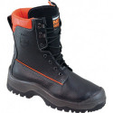 Botte de sécurité forestière NoRisk taille 45 noir/orange cuir bovin S3 SRC EN I