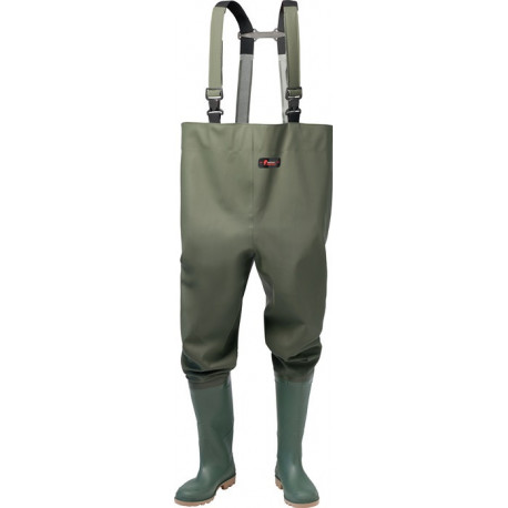 Cuissarde taille 43 vert olive PVC sur tissu support en polyester NORWAY