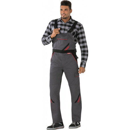 Salopette Highline taille 46 ardoise/noir/rouge 65 % PES / 35 % coton PLANAM