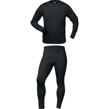 Set sous-vêtements fonctionnels therm. DELPHI taille S noir 55 % coton / 45 % nylon 1 pièce ELYSEE
