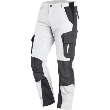 Pantalon de travail FLORIAN taille 54 blanc/anthracite FHB